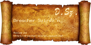Drescher Szirén névjegykártya